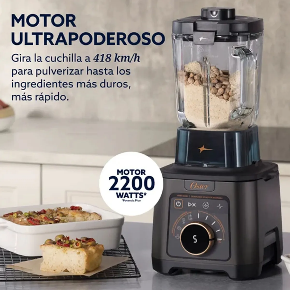 LICUADORA PROFESIONAL TITAN OSTER DE 2200 W CON 4 PROGRAMAS, 5 VELOCIDADES BLSTXT-XG - 4