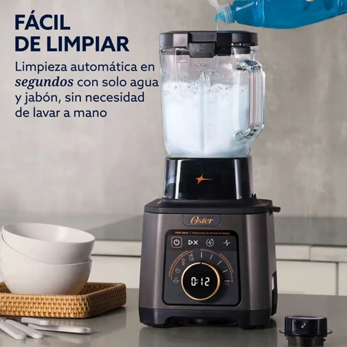 LICUADORA PROFESIONAL TITAN OSTER DE 2200 W CON 4 PROGRAMAS, 5 VELOCIDADES BLSTXT-XG - 6