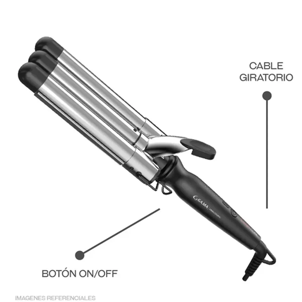 ONDULADOR RIZADOR GAMA PROFESSIONAL DE 3 TUBOS TITANIO 25MM - TRIFERRO - 3