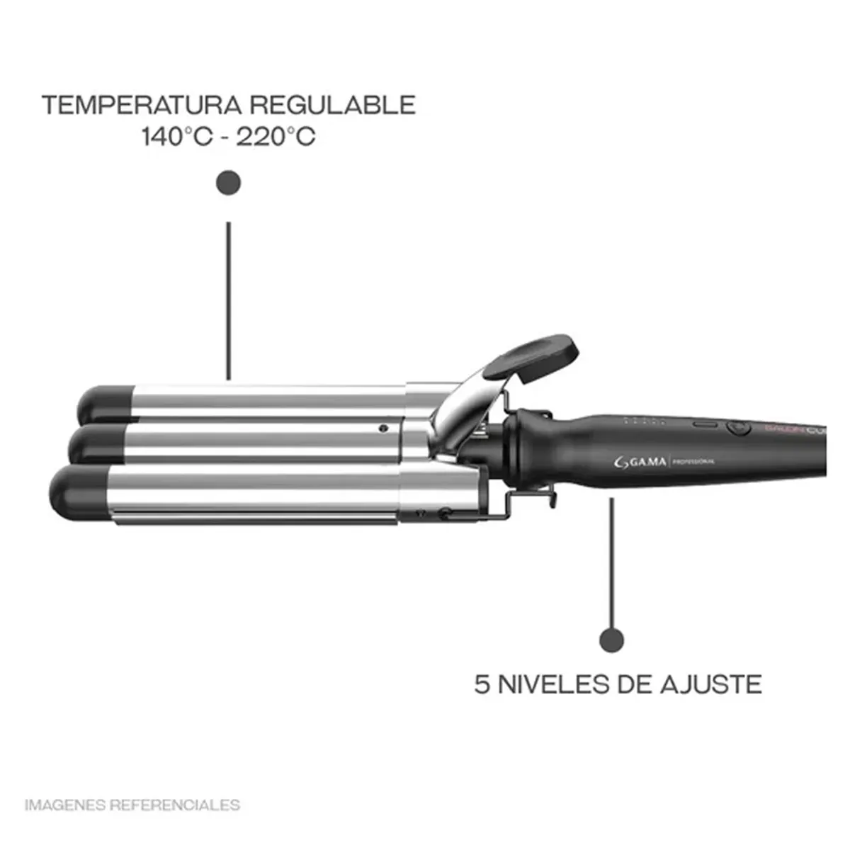 ONDULADOR RIZADOR GAMA PROFESSIONAL DE 3 TUBOS TITANIO 25MM - TRIFERRO - 4