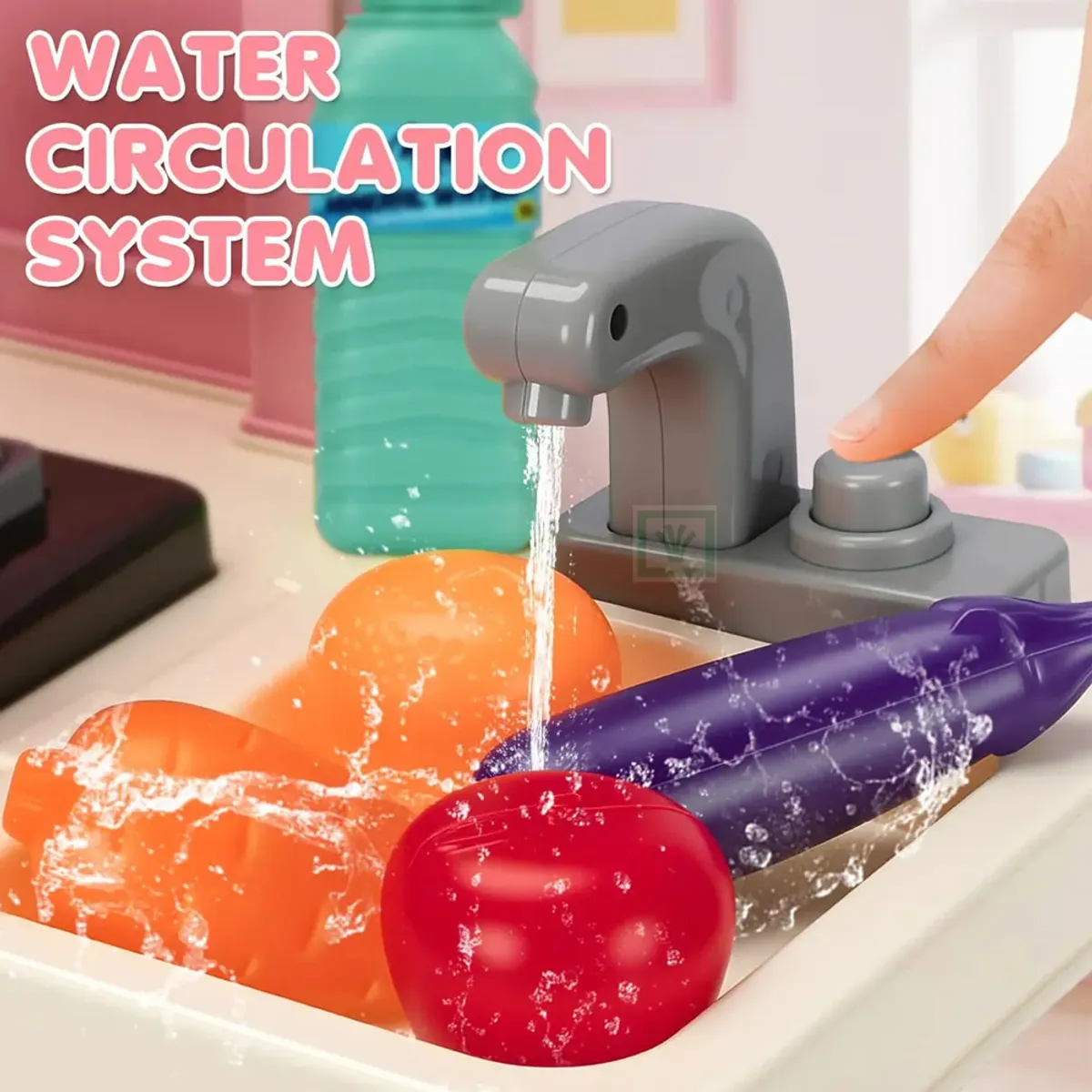 JUGUETE COCINA INTERACTIVA ROSADO 53 PIEZAS CON SONIDOS LUCES Y AGUA - 4