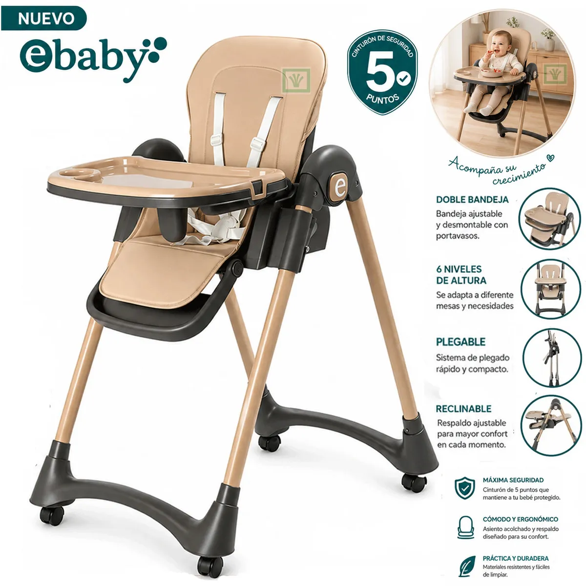 SILLA DE COMER LEIA EB642 BEIGE - 2