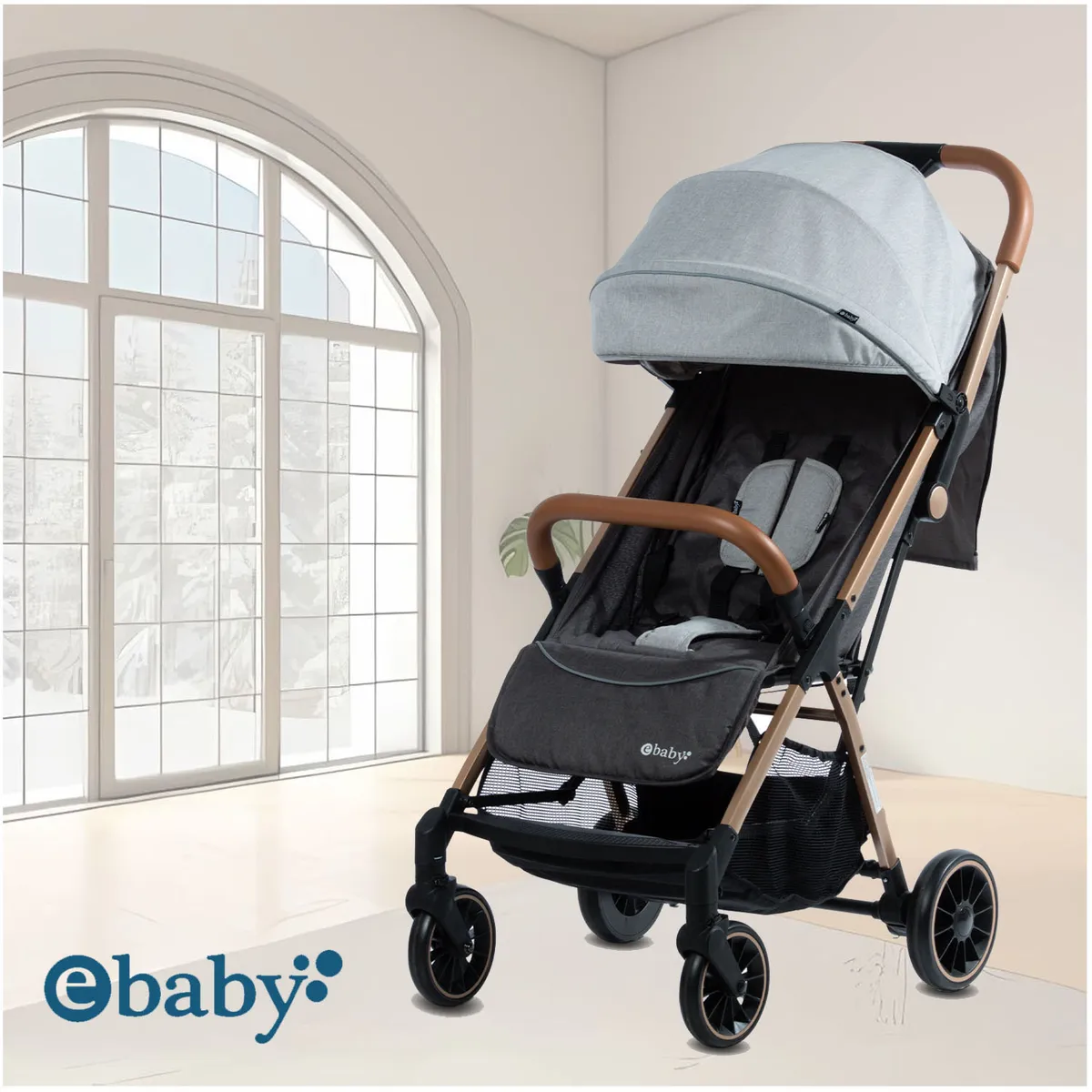 COCHE MALETA PARA BEBÉ «SOFI» DE FÁCIL PLEGADO LIGHT GRAY - 3