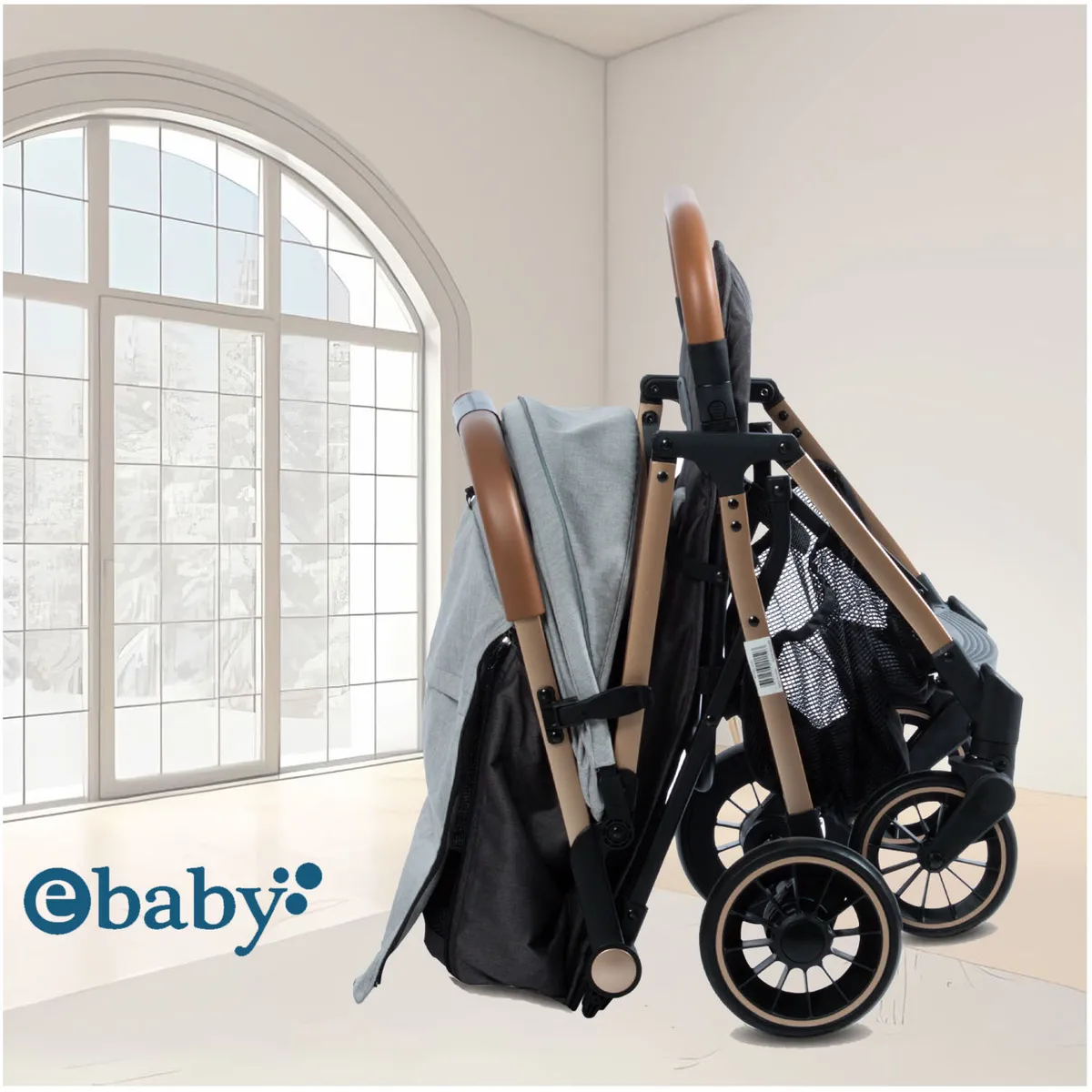 COCHE MALETA PARA BEBÉ «SOFI» DE FÁCIL PLEGADO LIGHT GRAY - 5