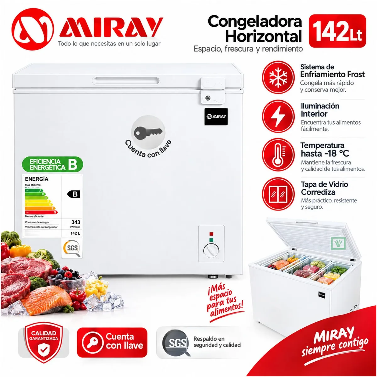 CONGELADORA MIRAY CM-143H 142 L - 1