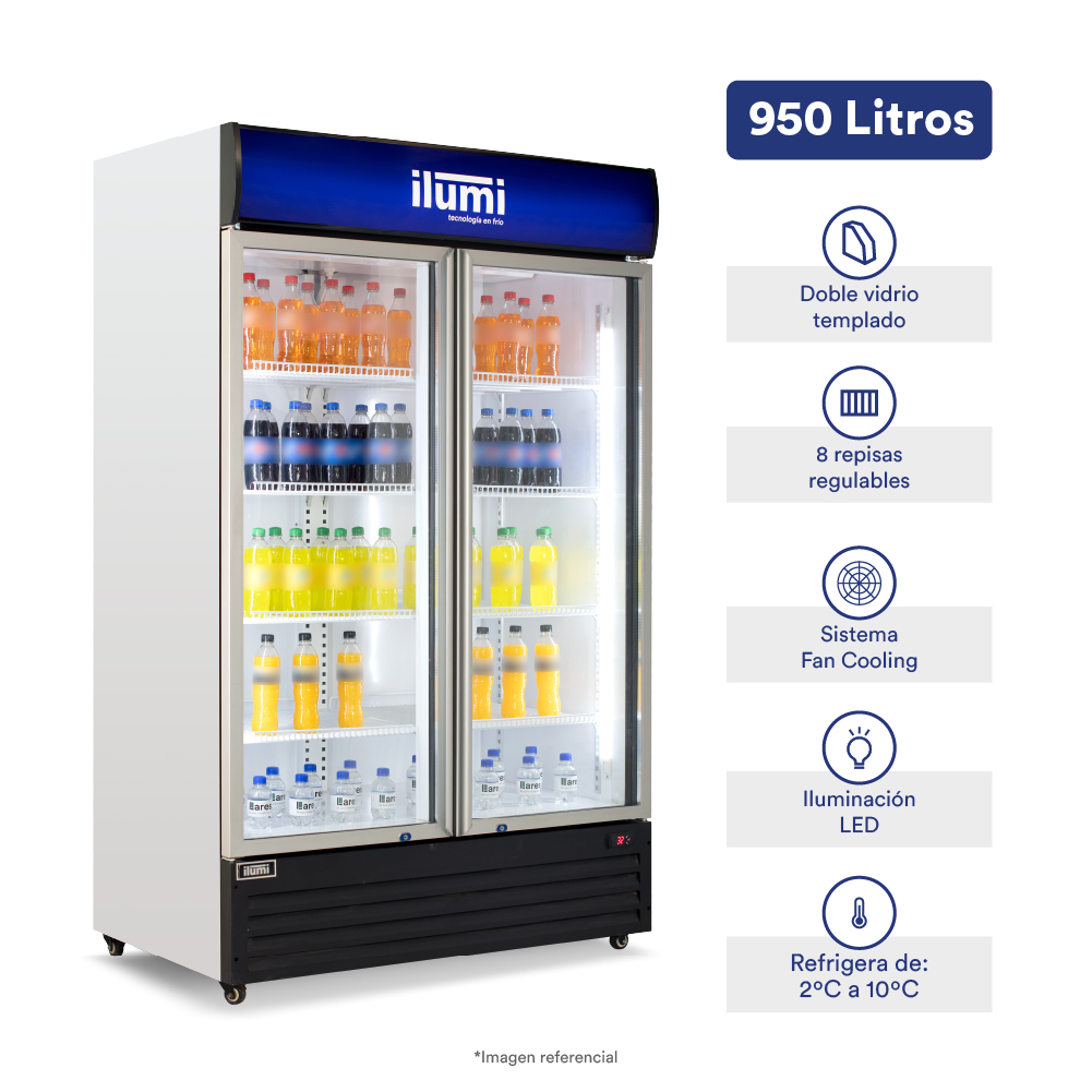 VISICOOLER VITRINA EXHIBIDORA FAN COOLING ILUMI 950L - 1