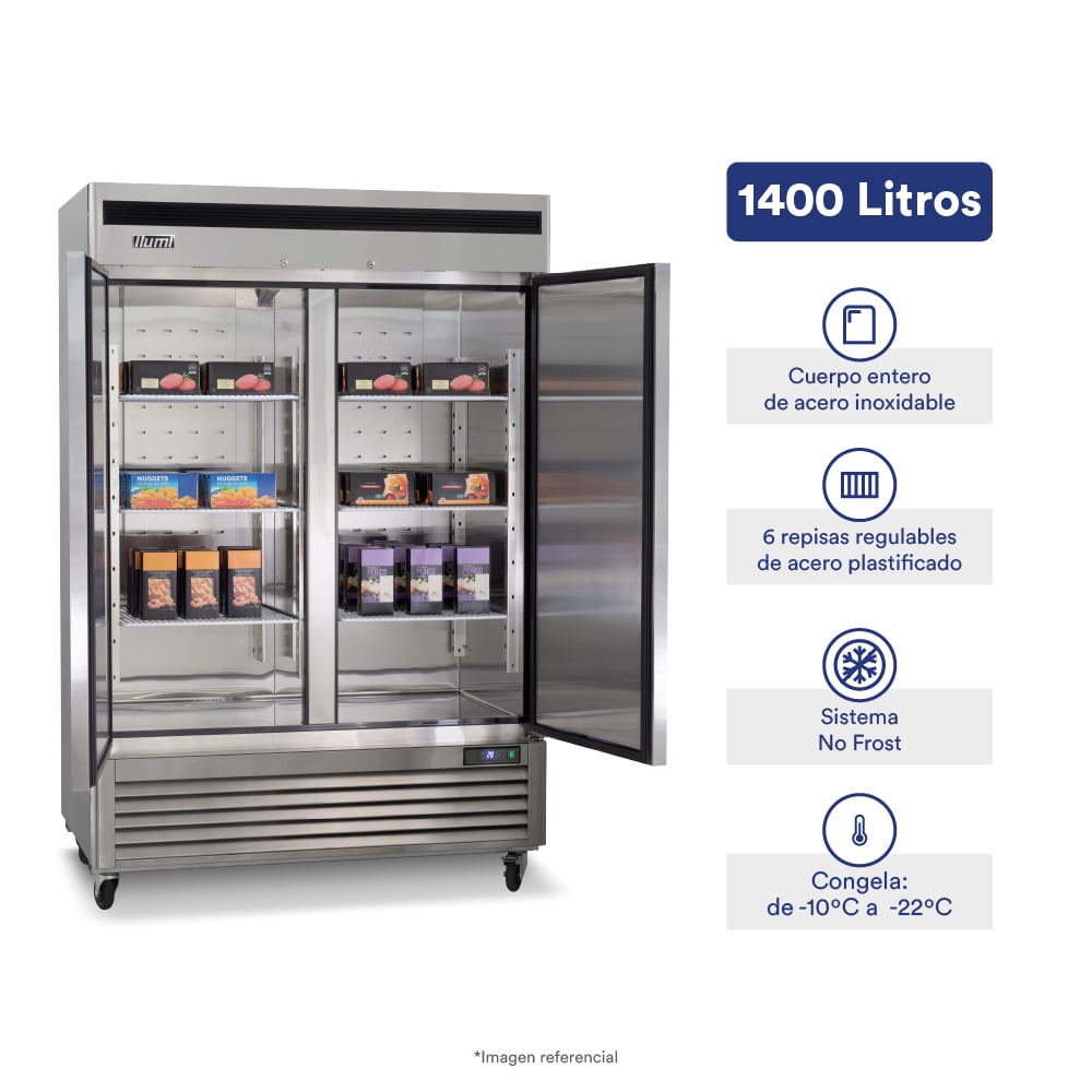 ARMARIO FRIGORÍFICO FAN COOLING ILUMI DE 1400 LTS 2 PUERTAS - 1