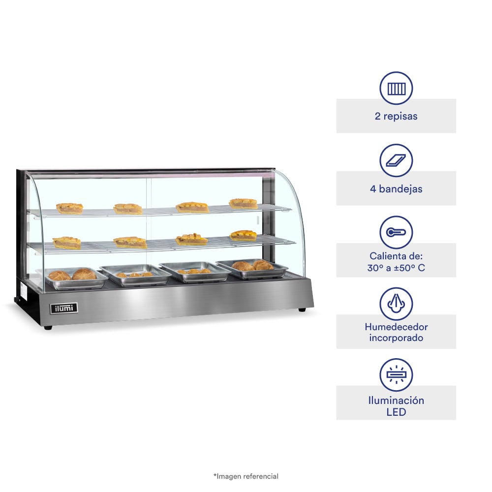 VITRINA ILUMI VCM-120 CALIENTE 4 BANDEJAS - 1