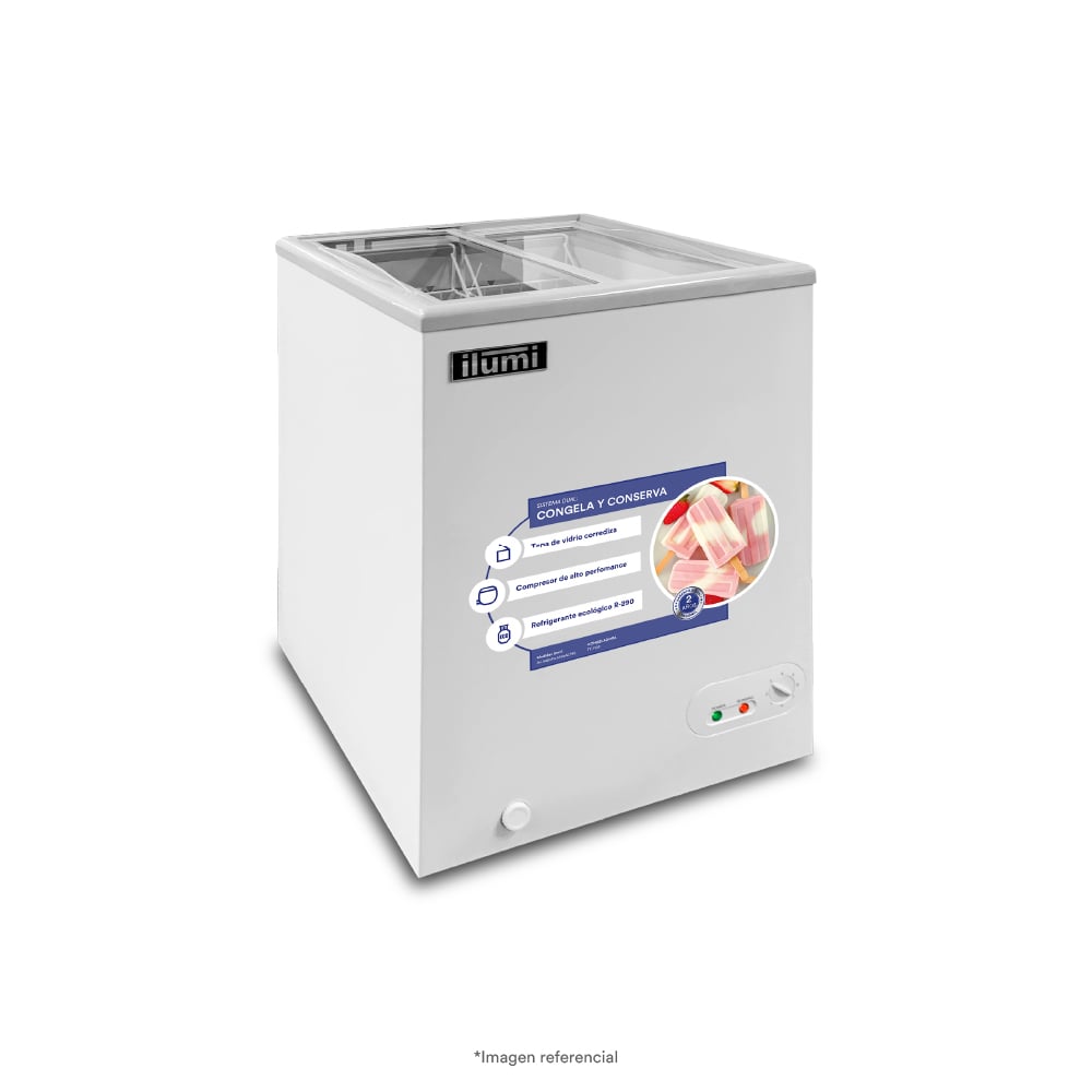 CONGELADOR ILUMI TF-1100 110 LTS TAPA VIDRIO - 2
