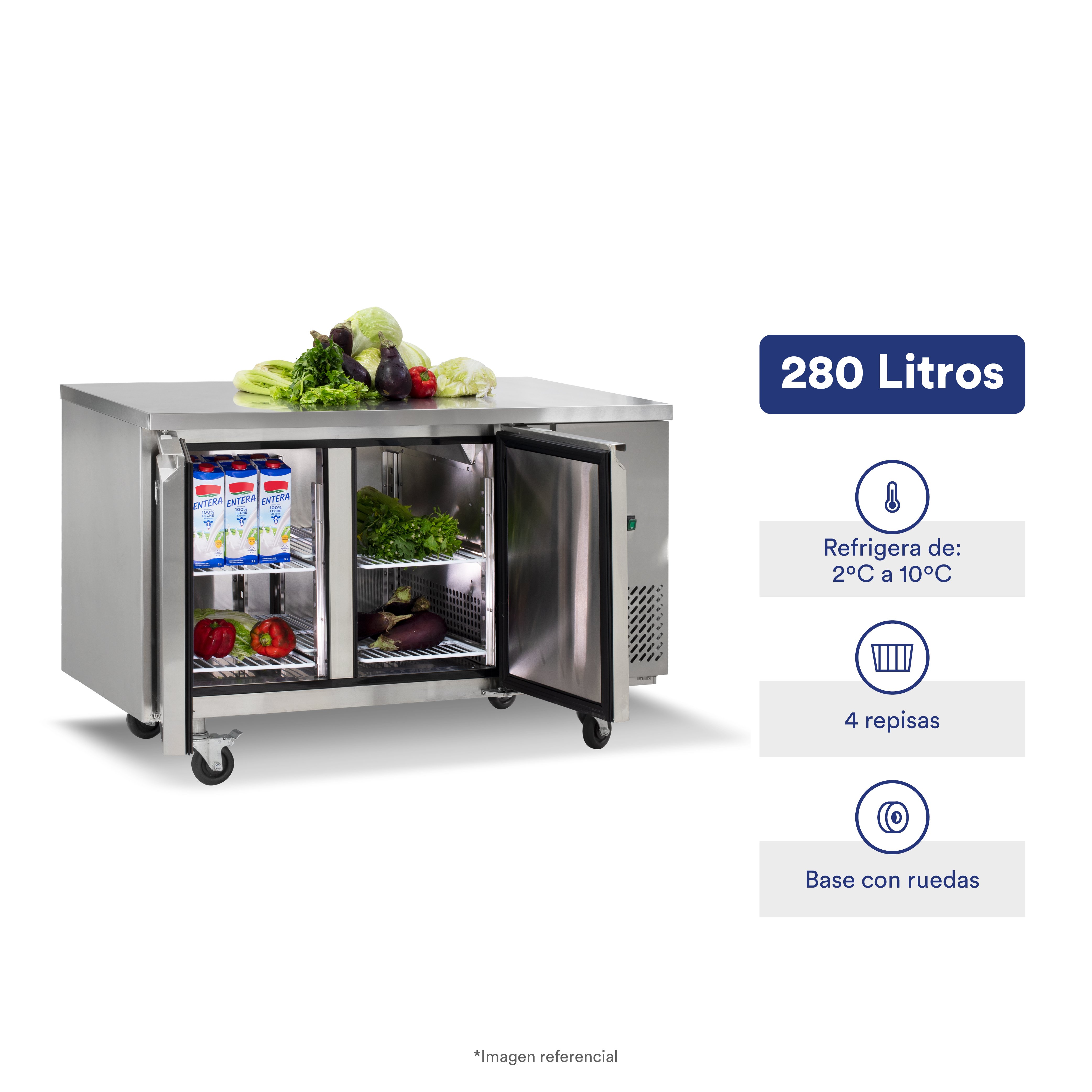 MESA CONSERVADORA 2 PUERTAS ILUMI 280 LTS - 1