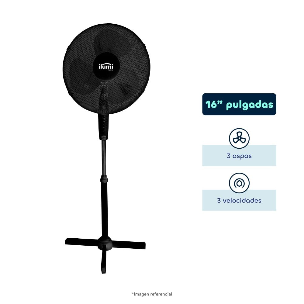VENTILADOR DE PEDESTAL ILUMI IL-16 - 1