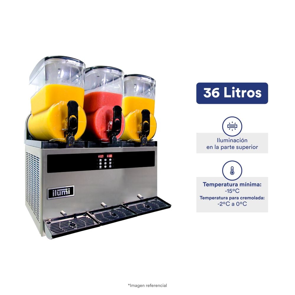 MÁQUINA CREMOLADERA ILUMI CON 3 TOLVAS DE 36 LITROS - 1