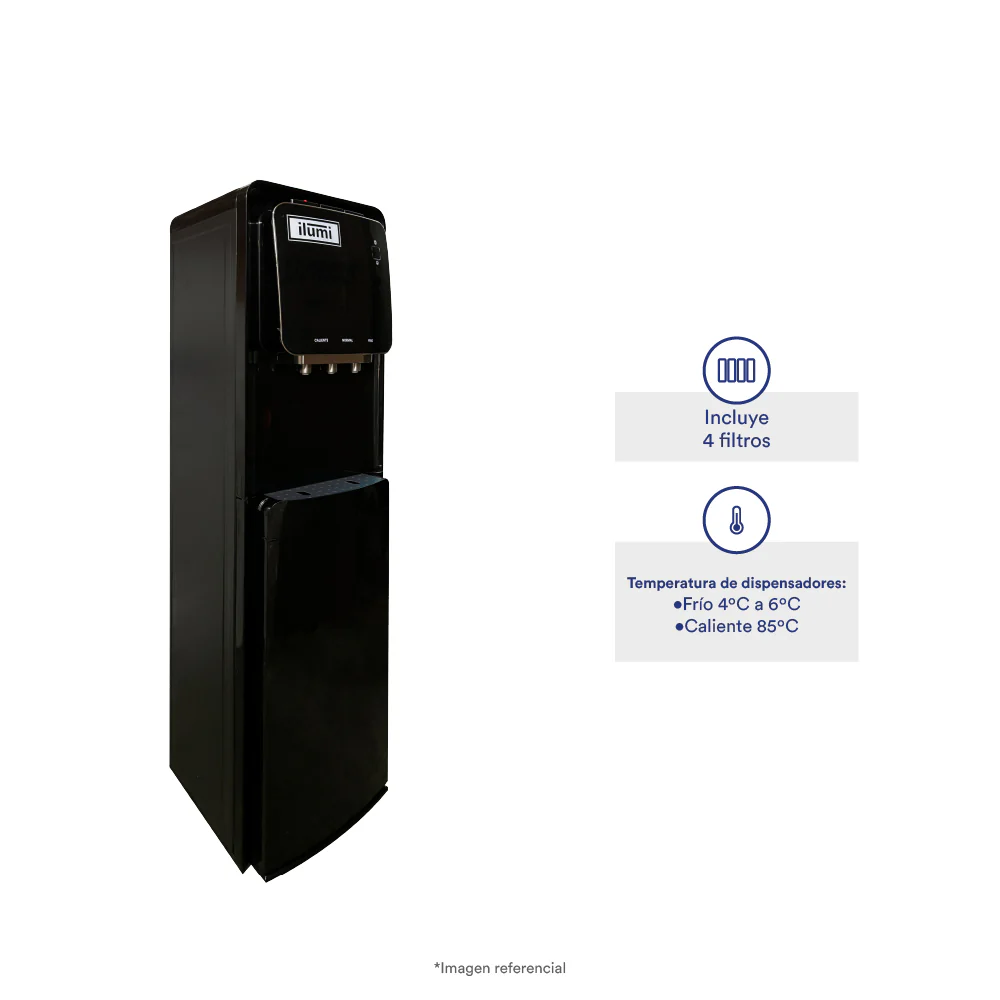 DISPENSADOR DE AGUA ILUMI DE ULTRAFILTRACIÓN BLANCO O NEGRO - 1