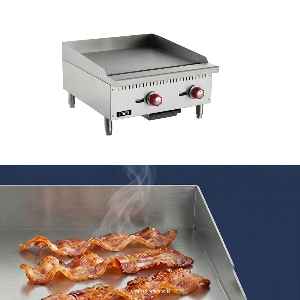 PLANCHA FREIDORA ILUMI A GAS DE 2 QUEMADORES - 2