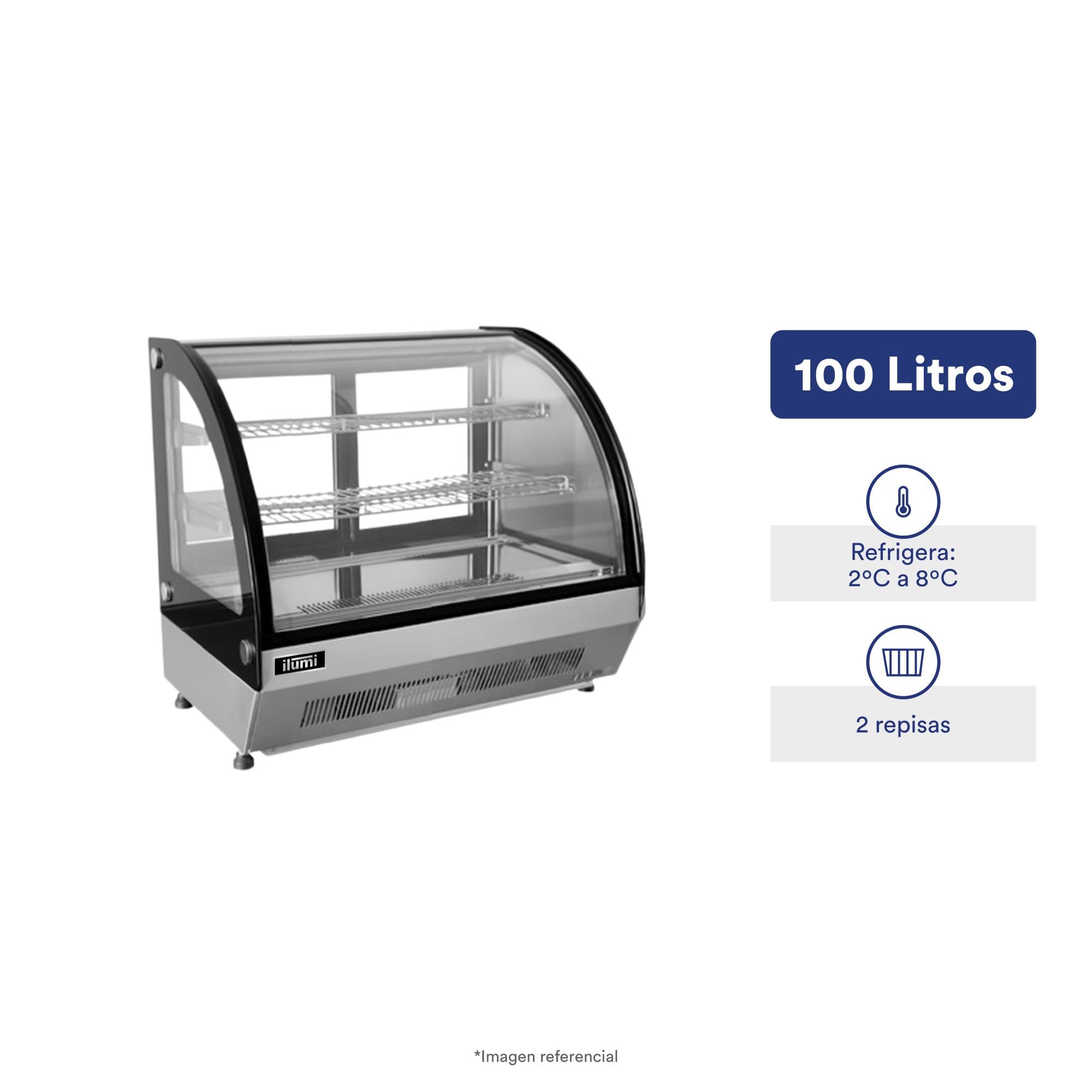 VITRINA REFRIGERADA ILUMI DE SOBREMESA DE 100 LITROS - 1