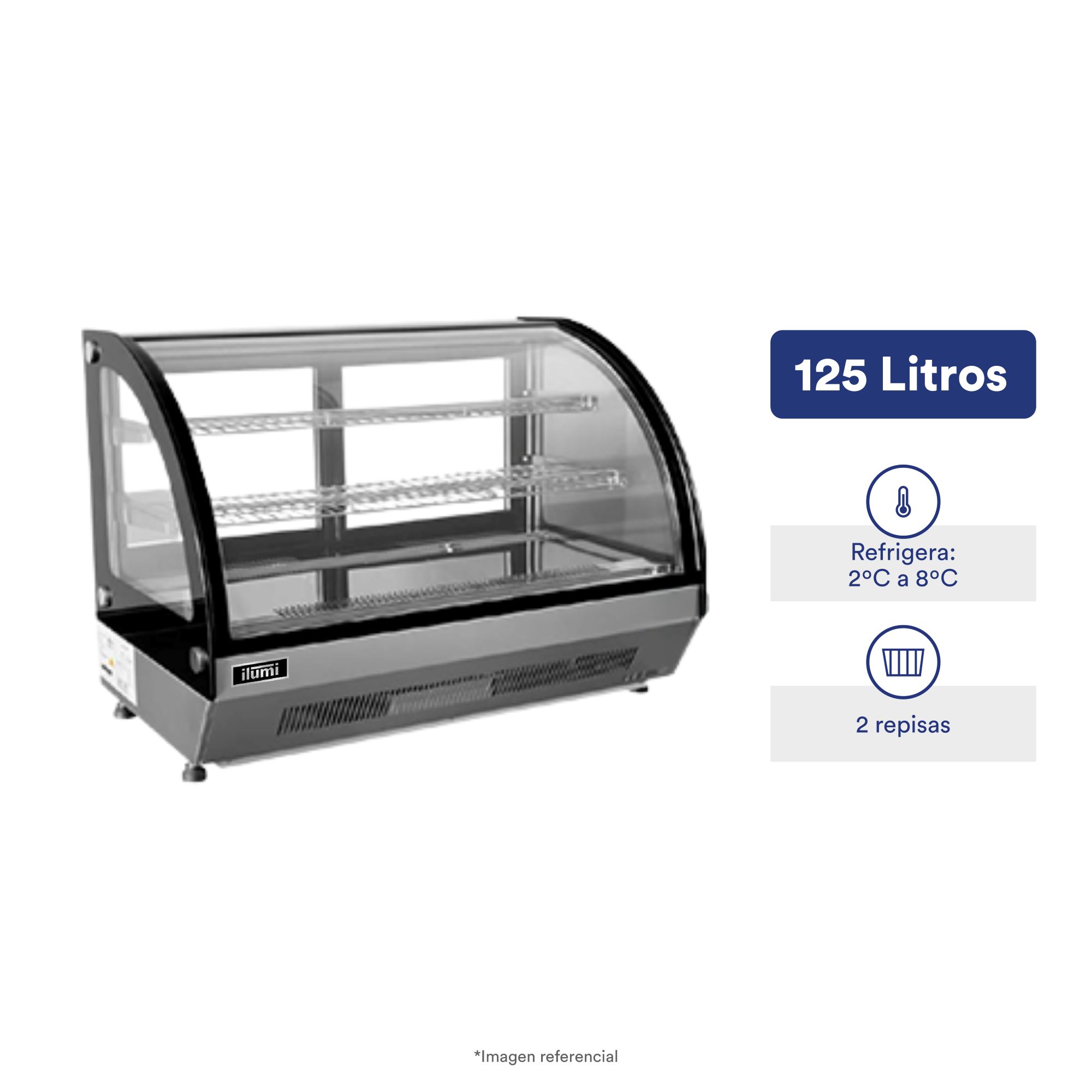 VITRINA REFRIGERADA ILUMI DE SOBREMESA DE 125 LITROS - 1