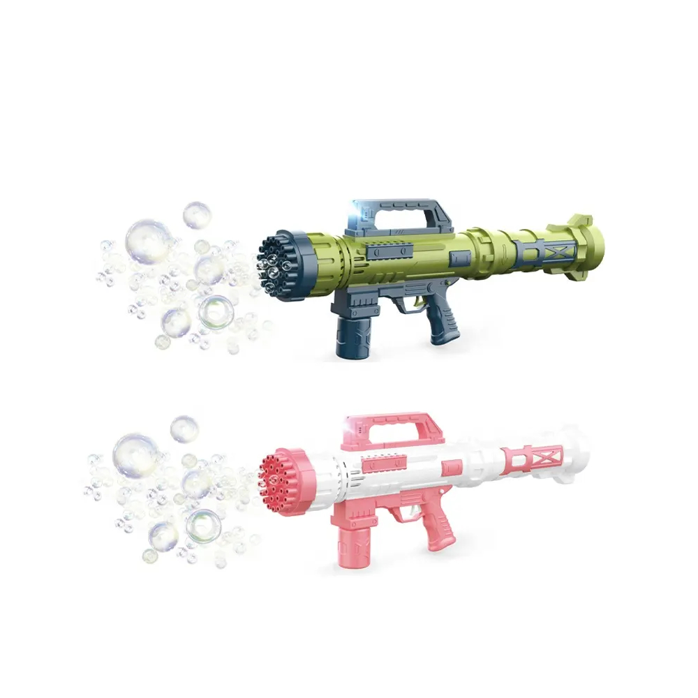PISTOLA TIPO BAZUCA DE BURBUJAS AUTOMATICA VERDE - 3