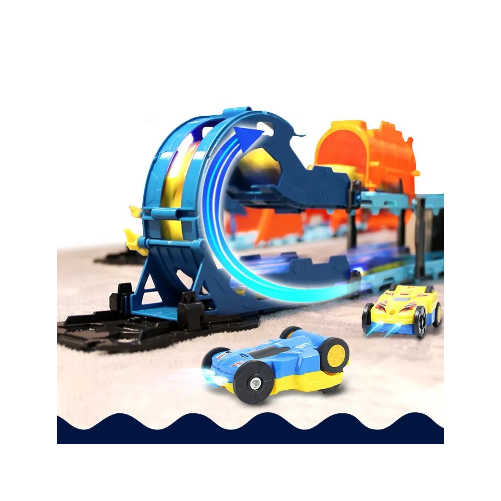 PISTA TENGLEADER 84 PIEZAS 3 NIVELES CARRITO RECARGABLE - 4