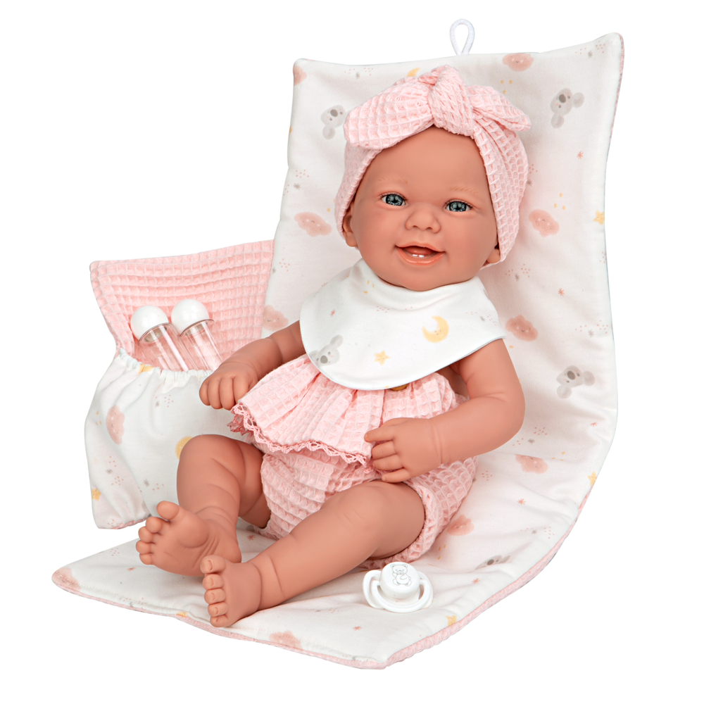 MUÑECA ELEGANCE 42 CM ZOE ROSA CON CAMBIADOR Y BABERO 65371 - 2