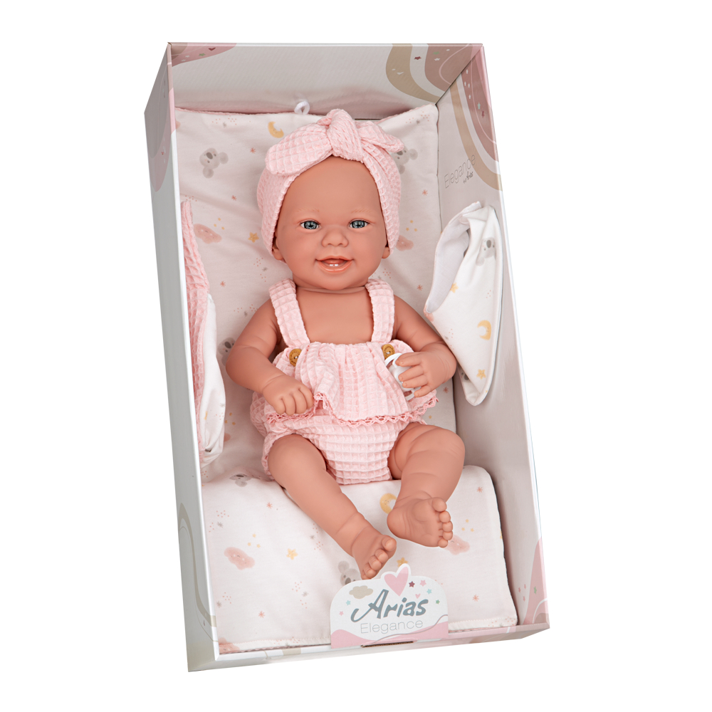 MUÑECA ELEGANCE 42 CM ZOE ROSA CON CAMBIADOR Y BABERO 65371 - 3