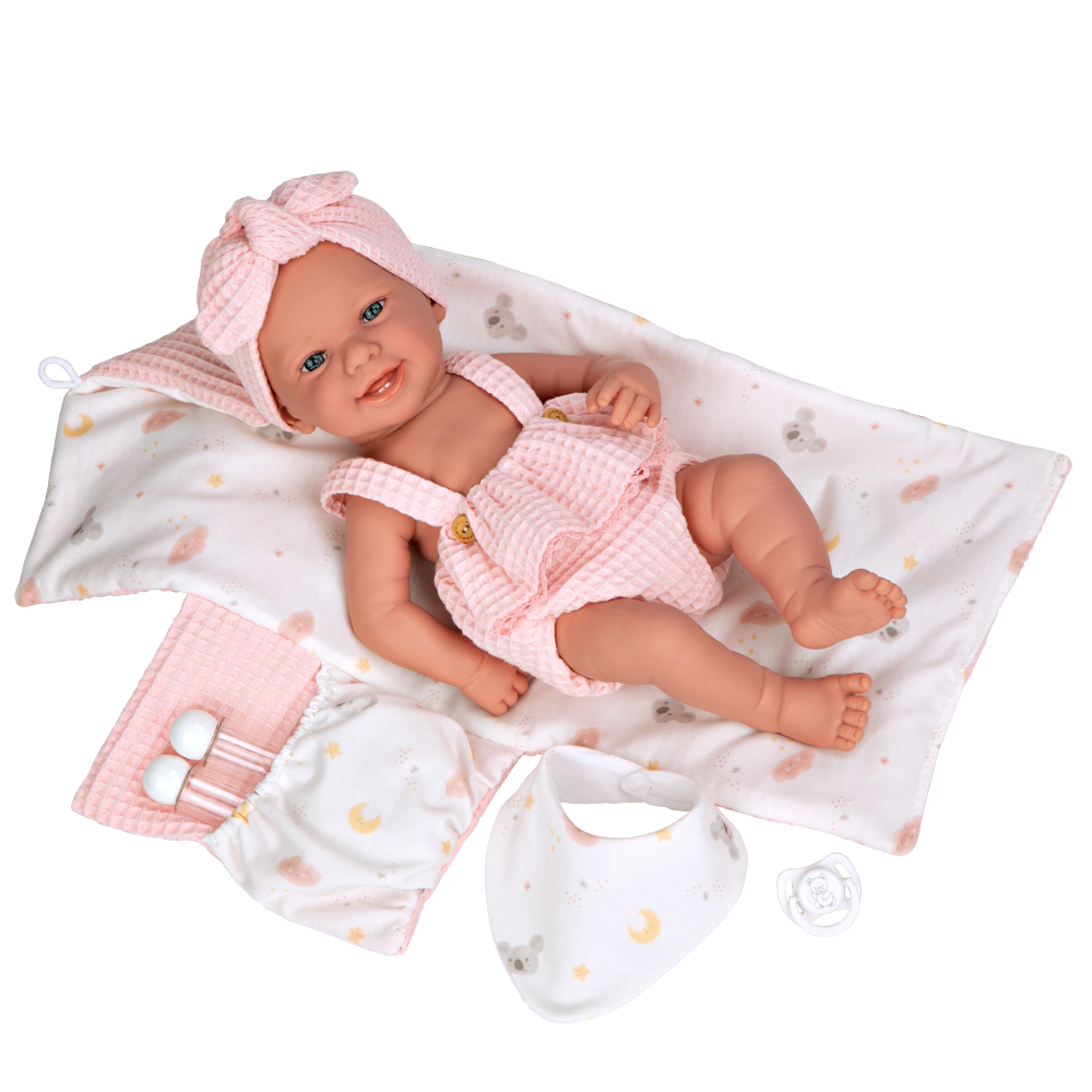 MUÑECA ELEGANCE 42 CM ZOE ROSA CON CAMBIADOR Y BABERO 65371 - 4