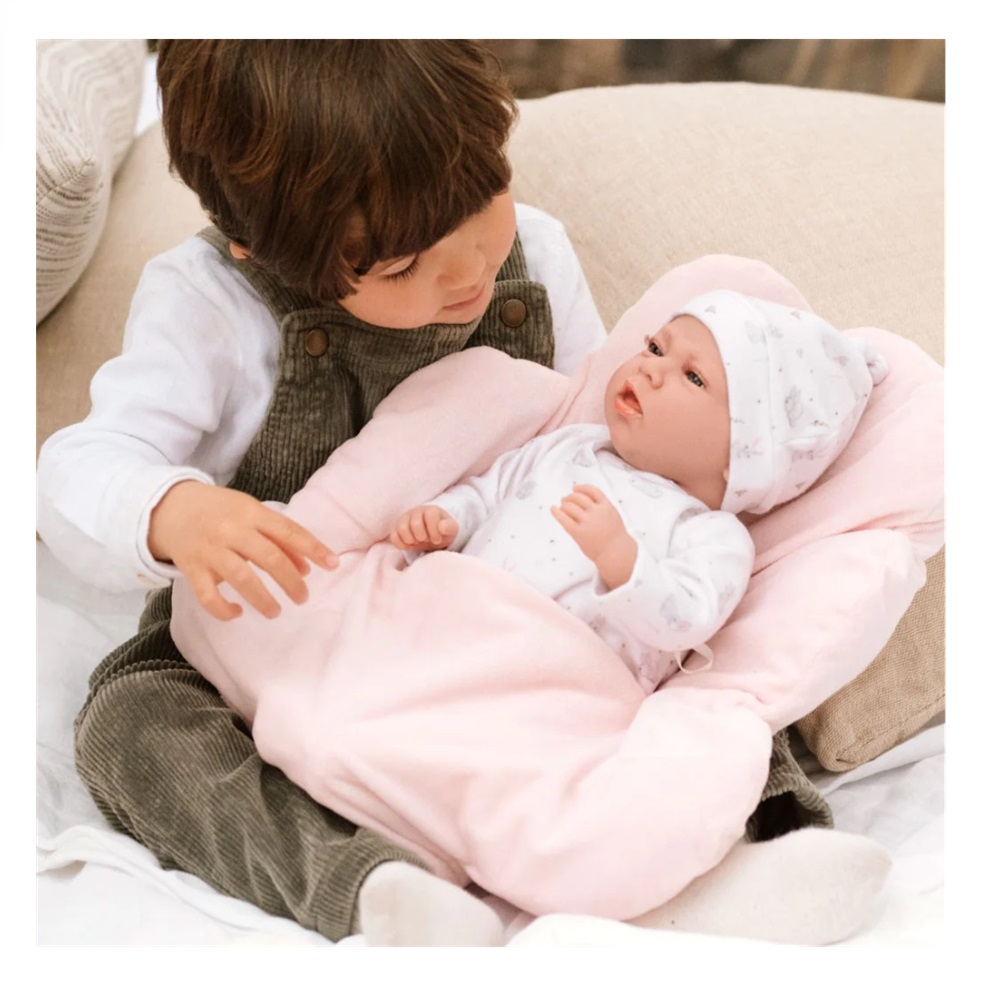 BEBÉ ARIAS ELEGANCE 40 CM DAFNE CON PORTA BEBE