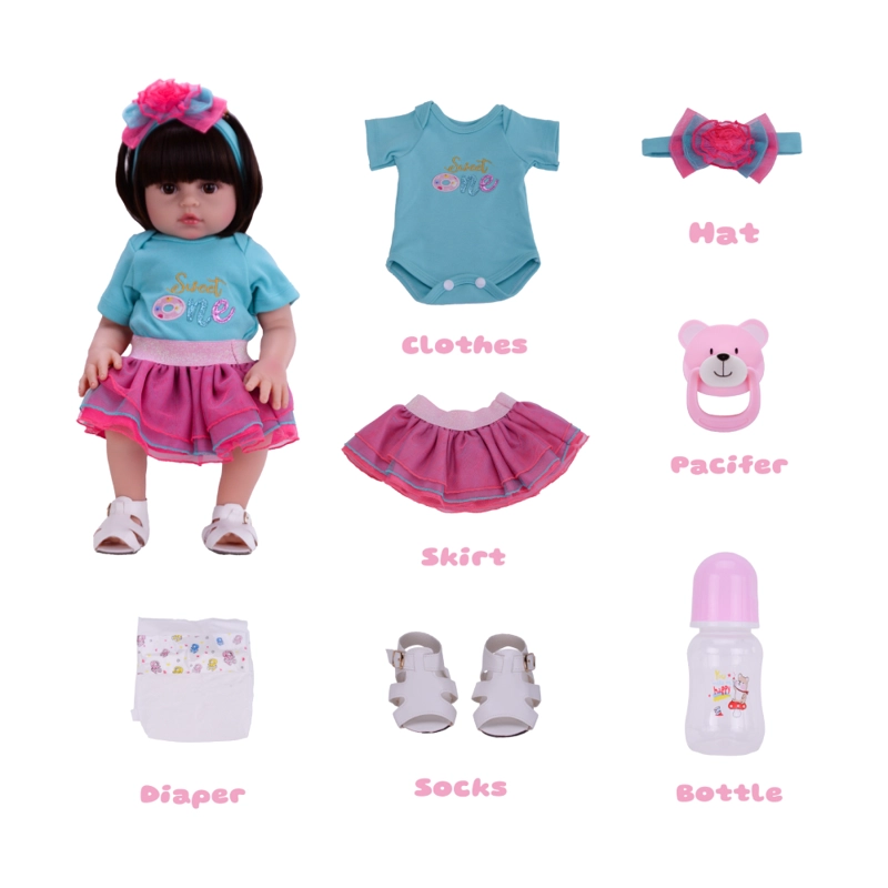 MUÑECA REBORN 55 CM B456 SONIDOS Y CANCIONES TURQUEZA - 2