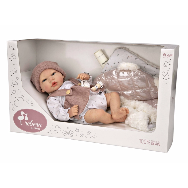 MUÑECA REBORN 40 CM SANDRA ROSA CON MANTA - ARIAS 98160 - 2