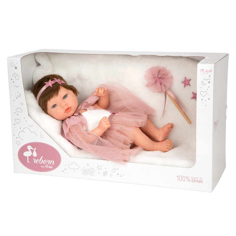 MUÑECA BEBE REBORN 38 CM PRINCESS ROSA CON MANTA ARIAS 98194 - 1