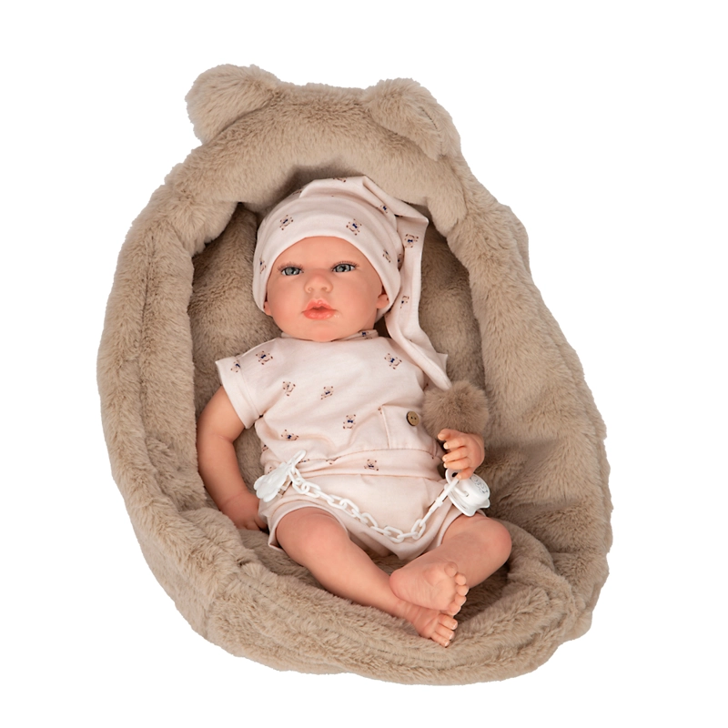 MUÑECA REBORN 40 CM LIDIA BEIGE CON CUNA - ARIAS 98189 - 1