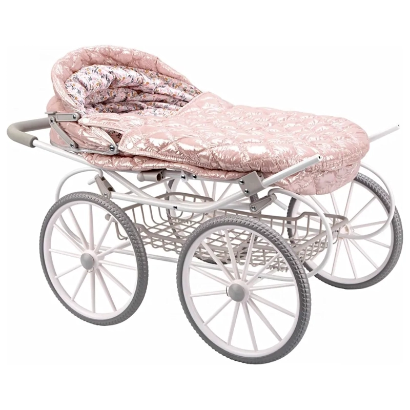 COCHE DE MUÑECAS CON CAPOTA TELA BRILLANTE CON BOLSO 90CM - 2