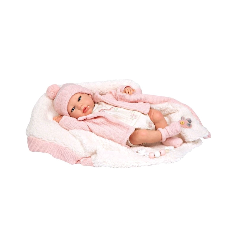 BEBÉ REBORN ARIAS 40 CM MARTA ROSA CON MANTA - 2