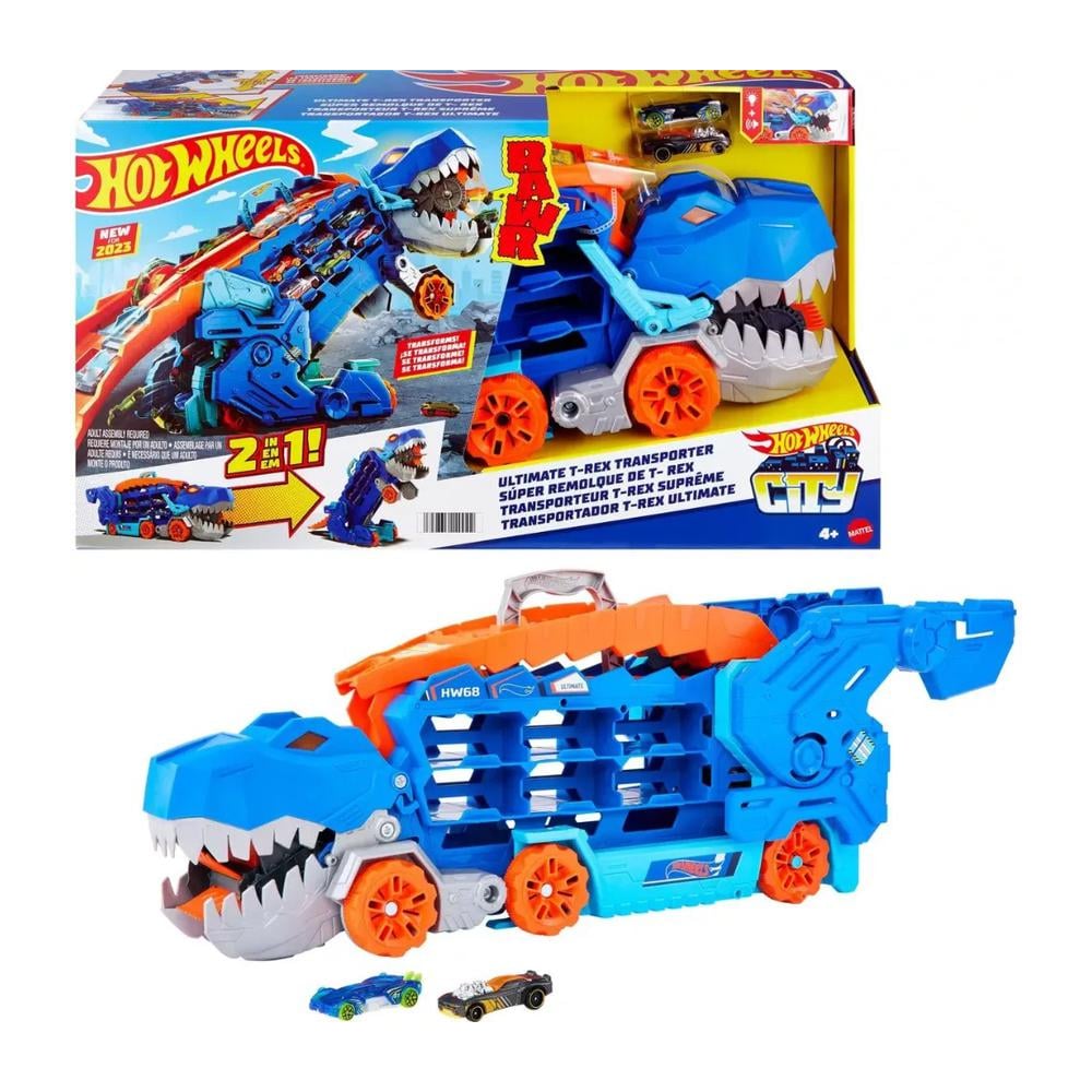 PISTA HOT WHEELS REMOLQUE T-REX CON LANZADOR - 1