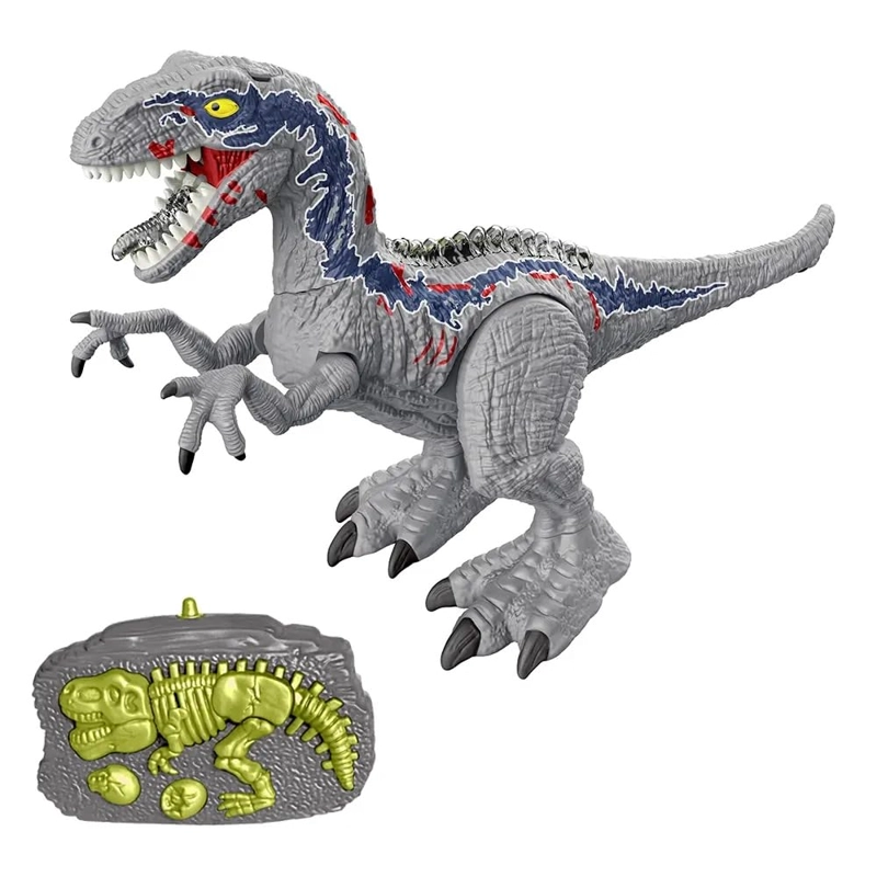 DINO VELOCIRAPTOR CON CONTROL REMOTO Y GIROS 360 SONIDO Y EFECTOS DE HUMO - 2