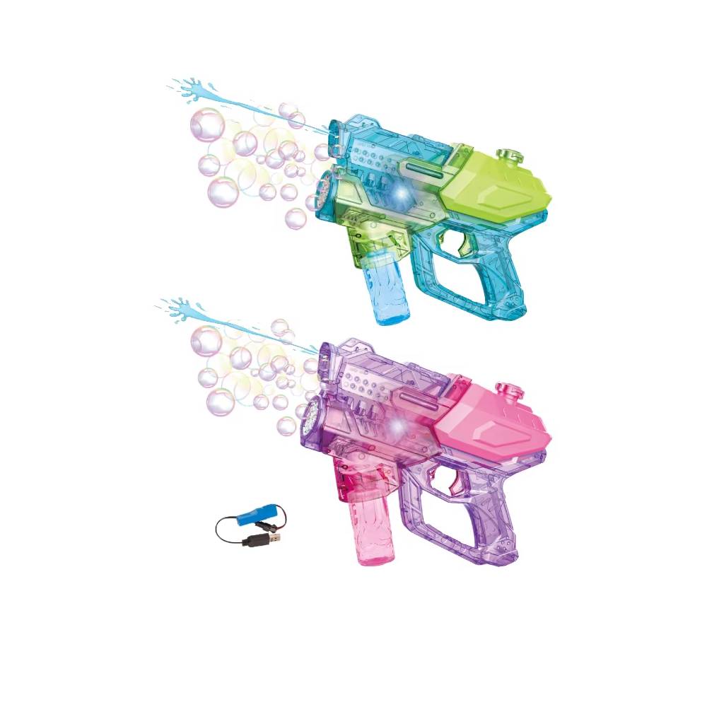PISTOLA DE BURBUJA Y AGUA CON LUCES ROSADO - 2