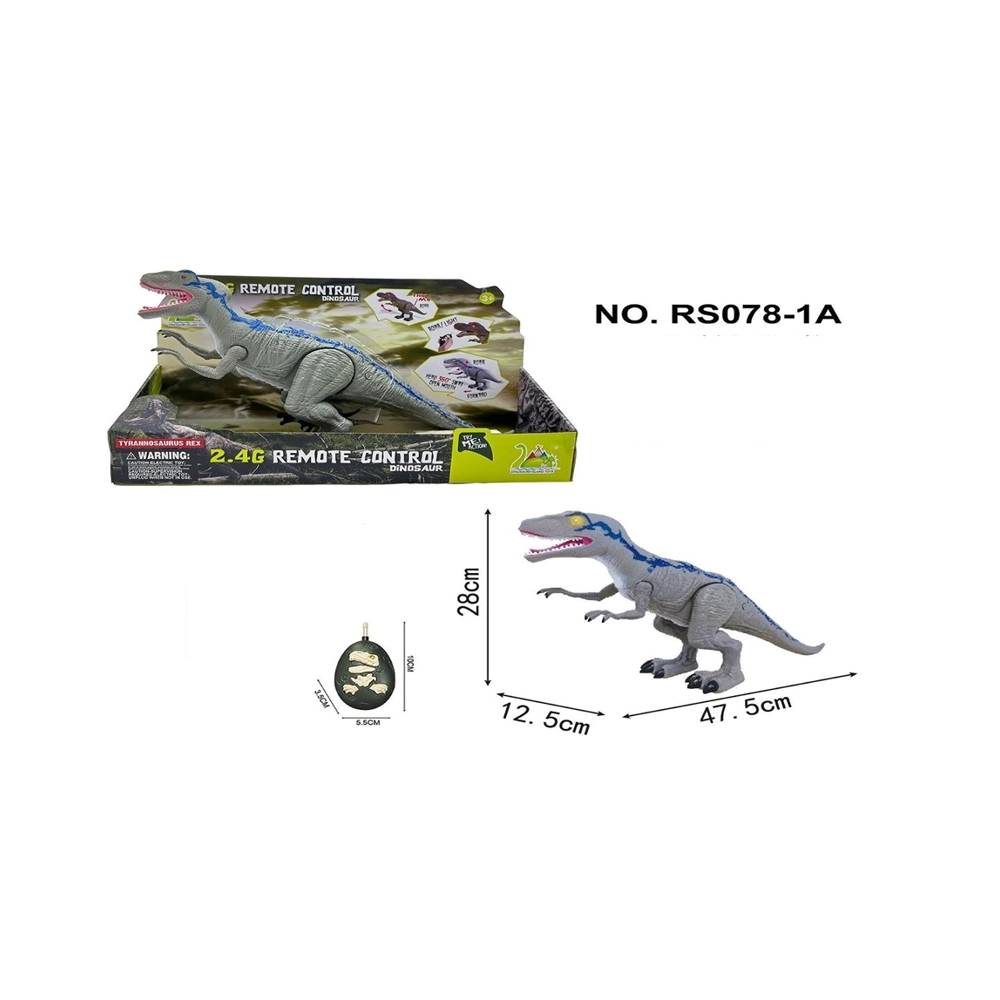 FIGURA DINOSAURIO VELOCIRAPTOR BLUE CON SONIDO Y HUMO - 1