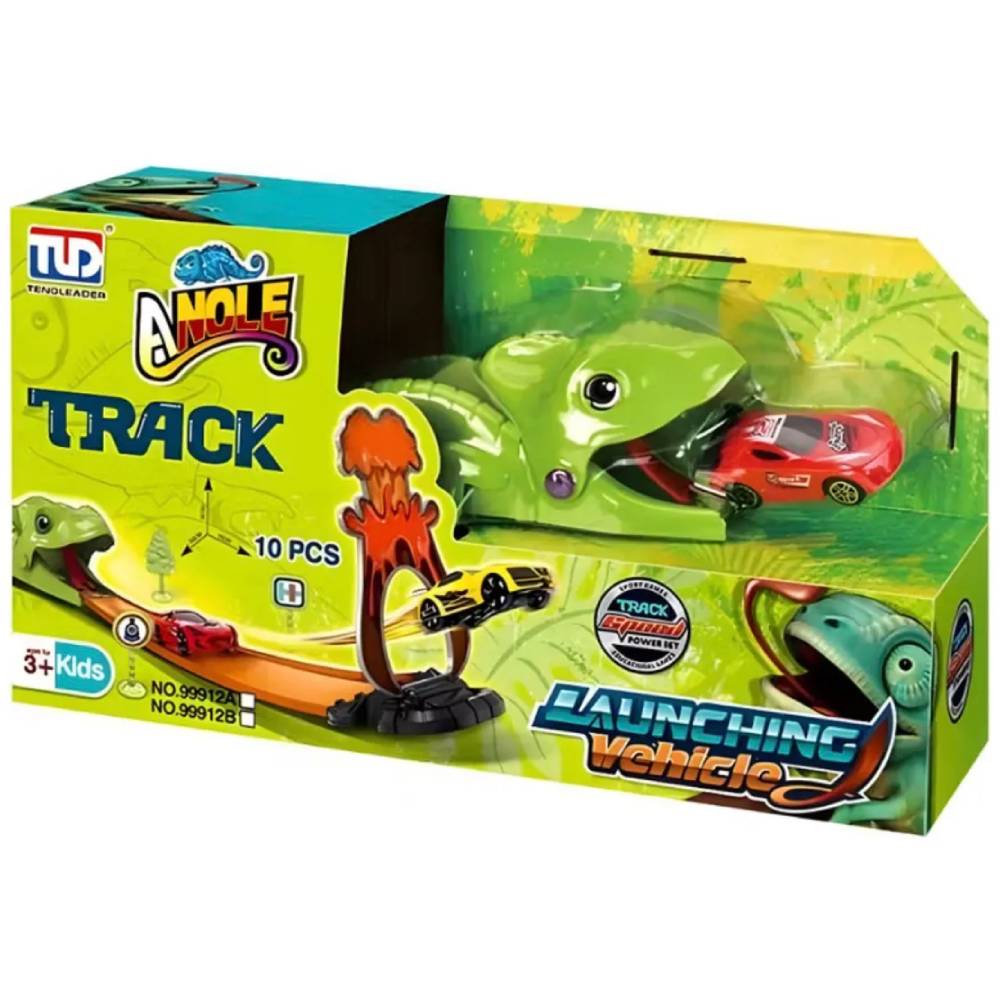 PISTA DE AUTOS DE IGUANA CON 3 CARRITOS 20 PIEZAS - 1