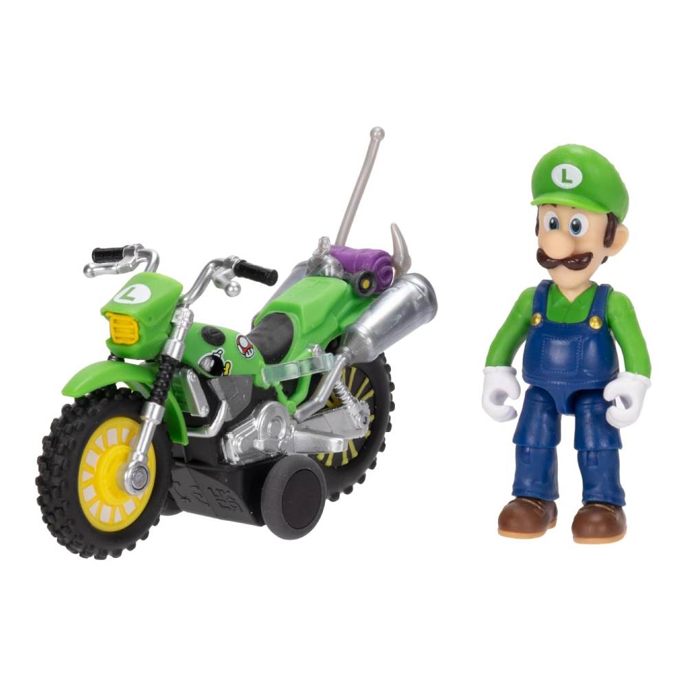 SUPER MARIO GALAXY - FIGURA LUIGI DE 6 CM  CON MOTOCICLETA - 2