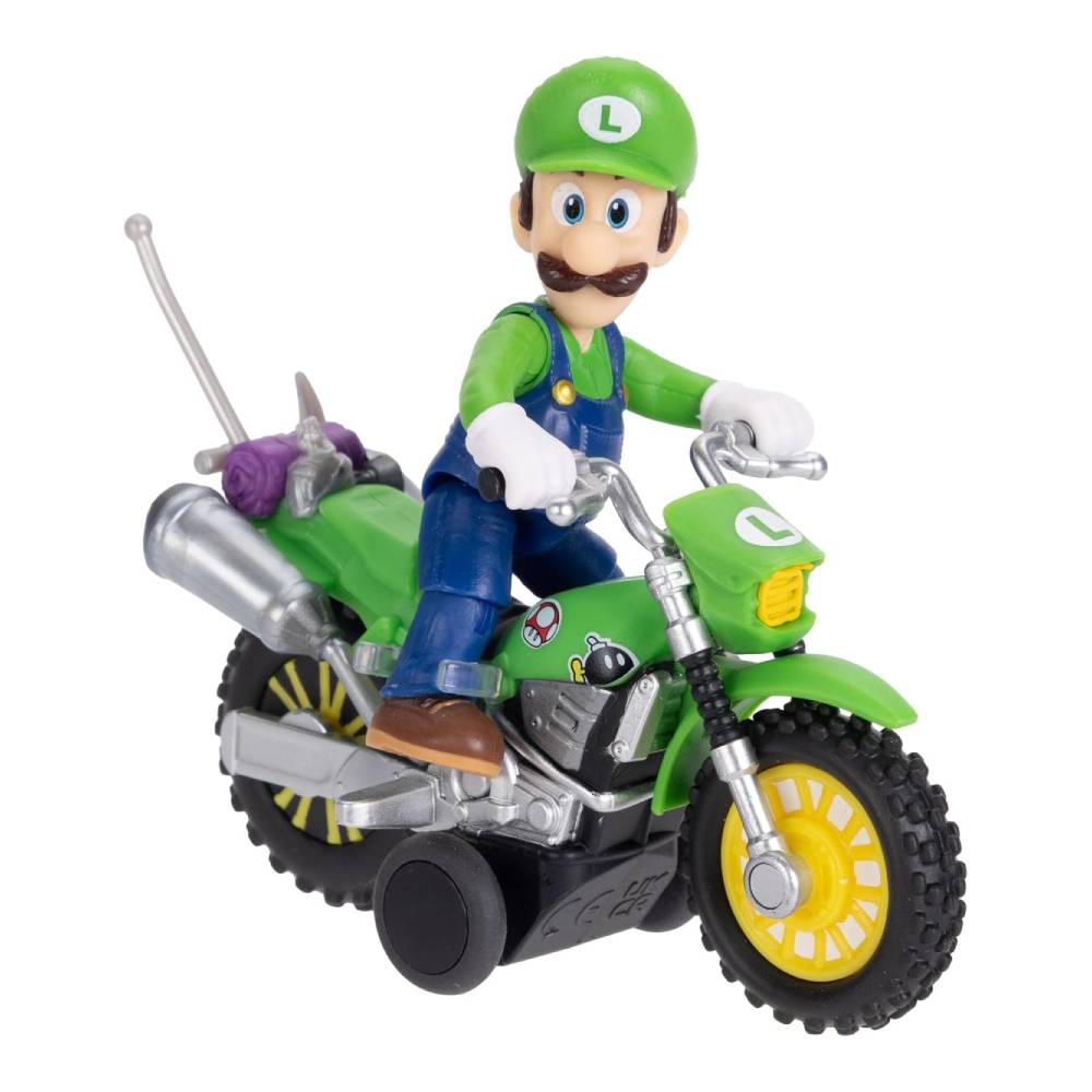 SUPER MARIO GALAXY - FIGURA LUIGI DE 6 CM  CON MOTOCICLETA - 3