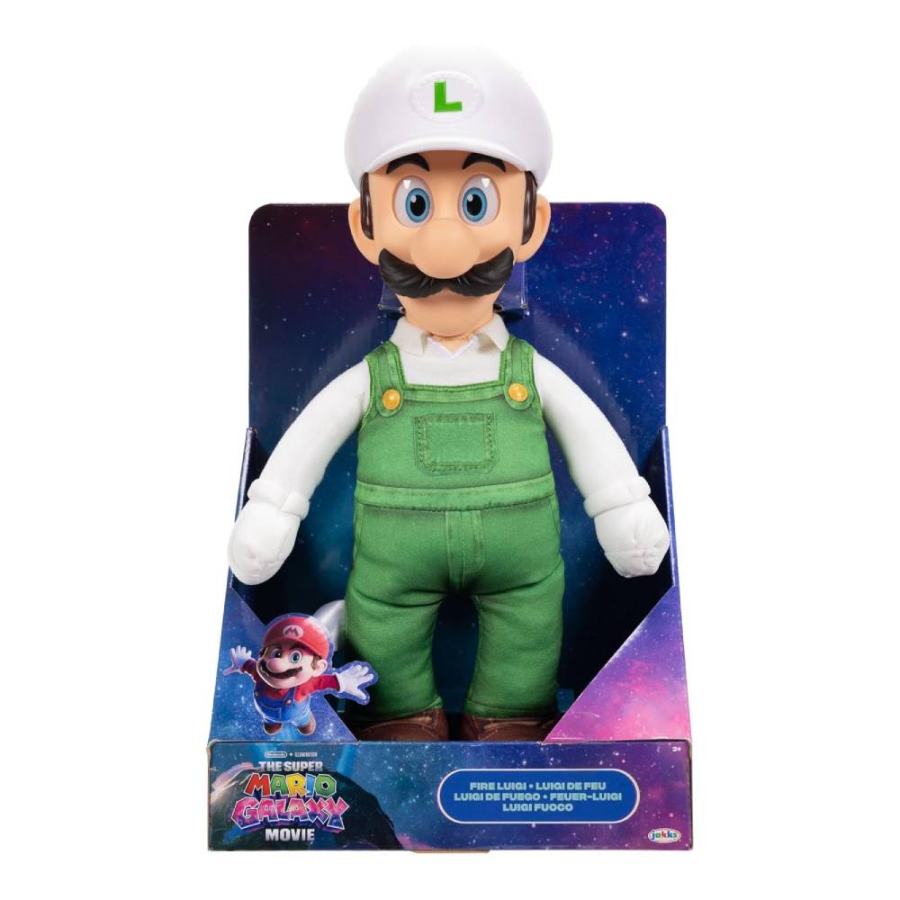 SUPER MARIO GALAXY MOVIE PELUCHE FIRE LUIGI ARTICULABLE 38 CM - 1