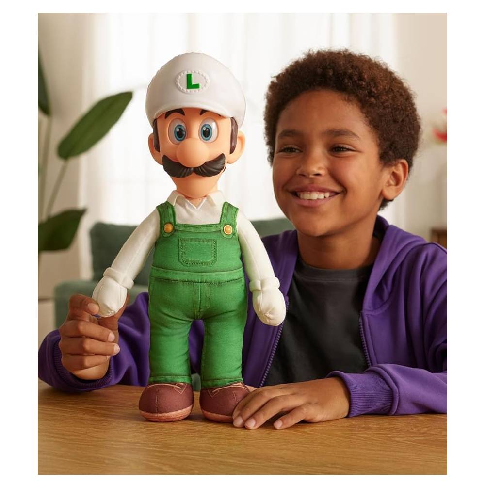 SUPER MARIO GALAXY MOVIE PELUCHE FIRE LUIGI ARTICULABLE 38 CM - 3