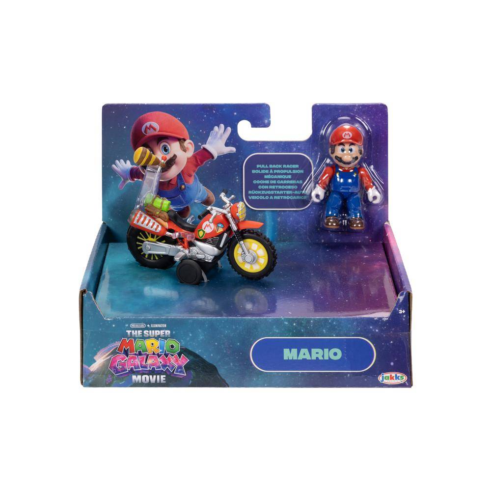 SUPER MARIO GALAXY - FIGURA DE 6 CM  CON MOTOCICLETA - 1