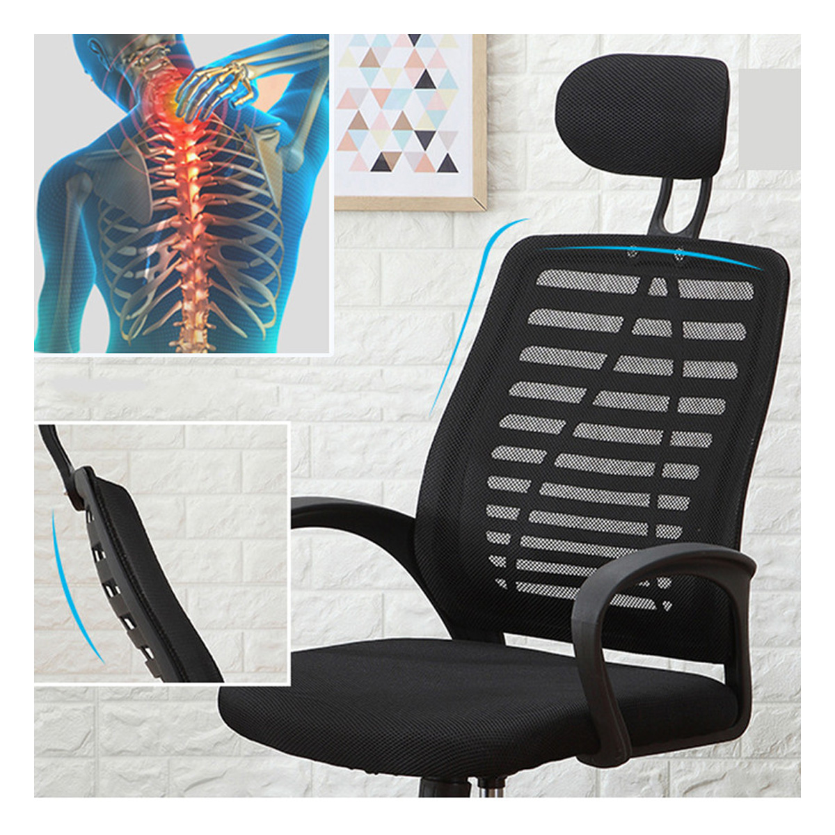 SILLA DE OFICINA ERGONÓMICA DIRECTORIO ELEGANTE NEGRA - 1