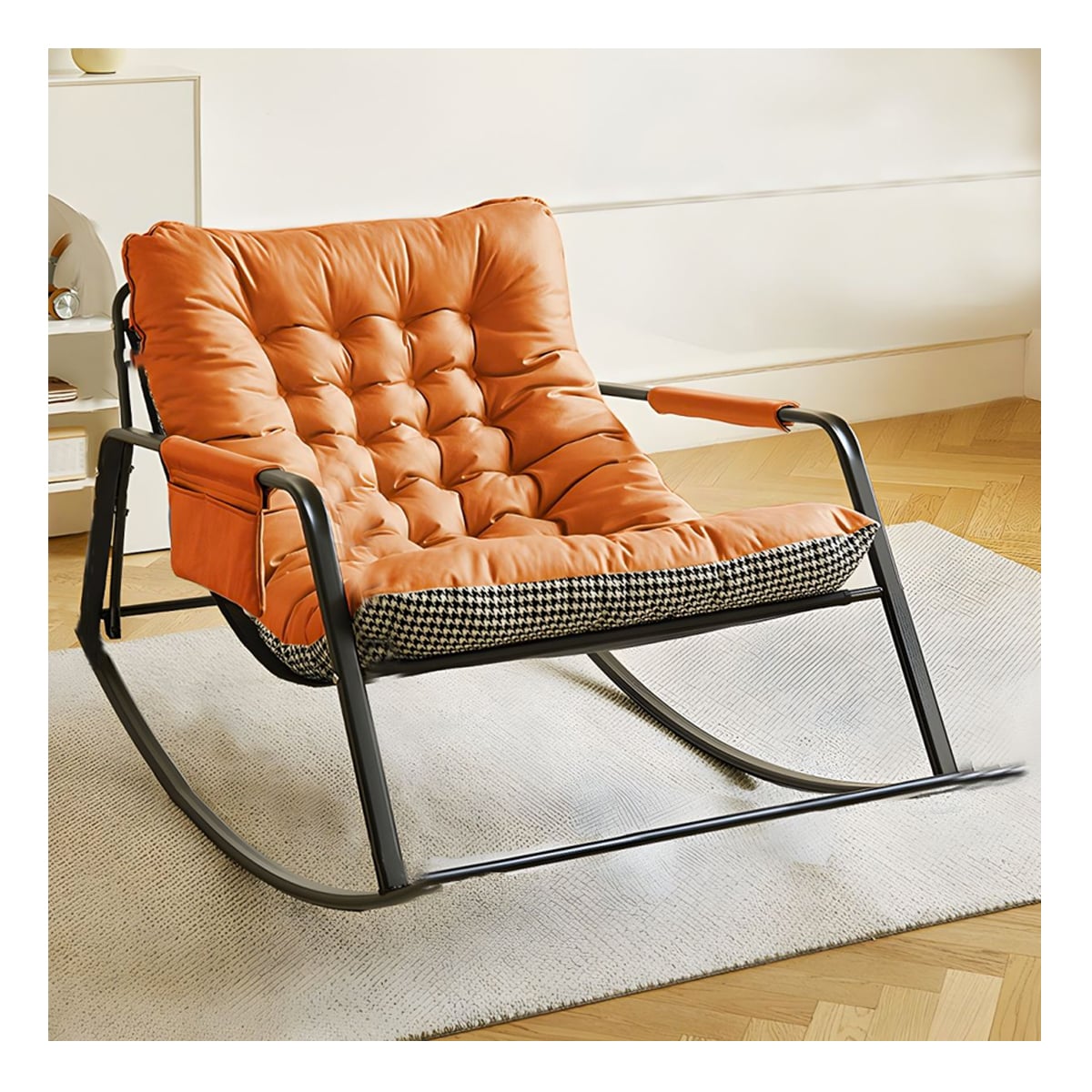 SILLA SILLÓN MECEDORA REPOSERA TERRAZA PLAYERA HOGAR NARANJA - 1