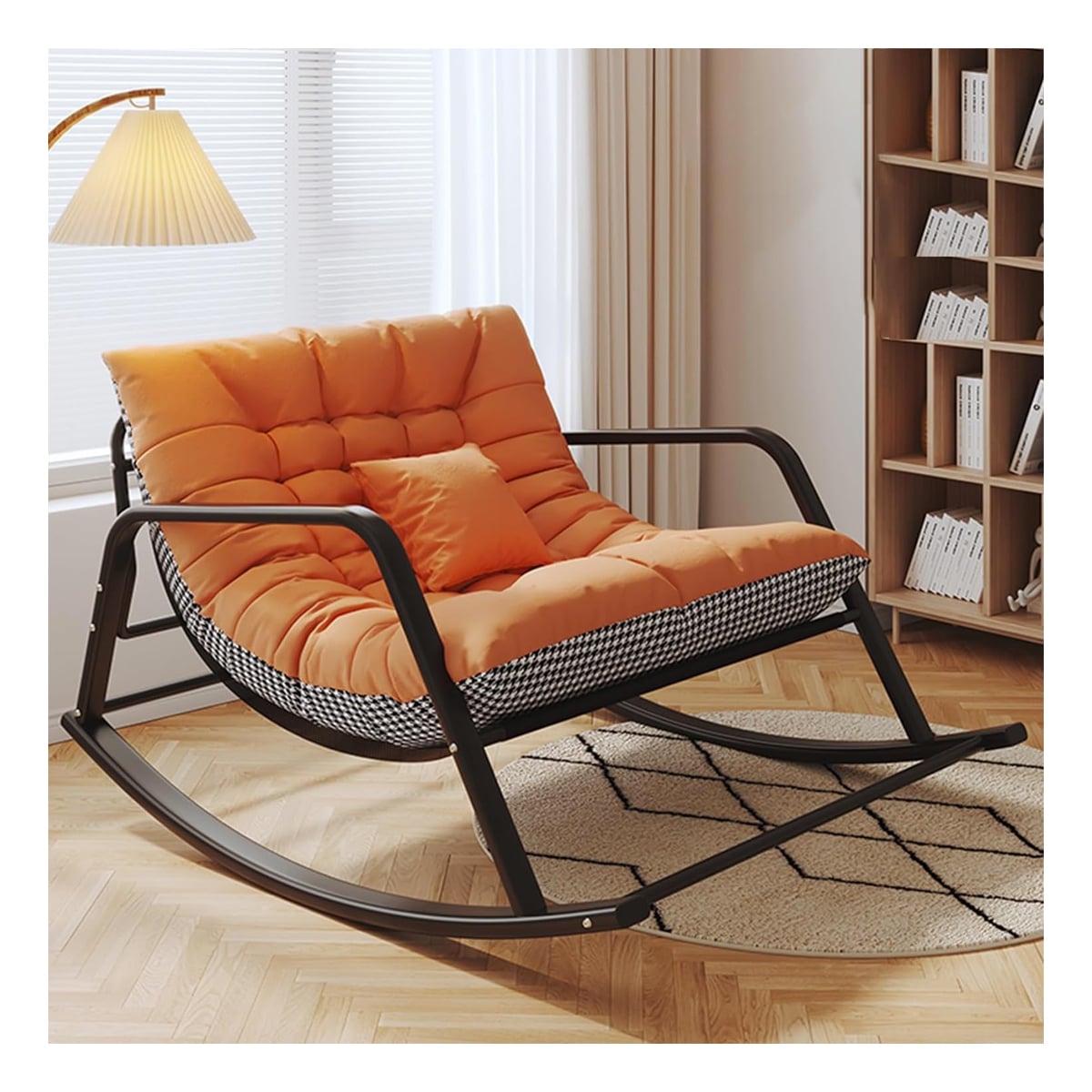 SILLA SILLÓN MECEDORA REPOSERA TERRAZA PLAYERA HOGAR NARANJA - 2