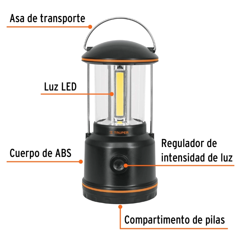 LINTERNA DE LED PARA CAMPAMENTO TIPO FAROL DE PILAS 3 D - 2