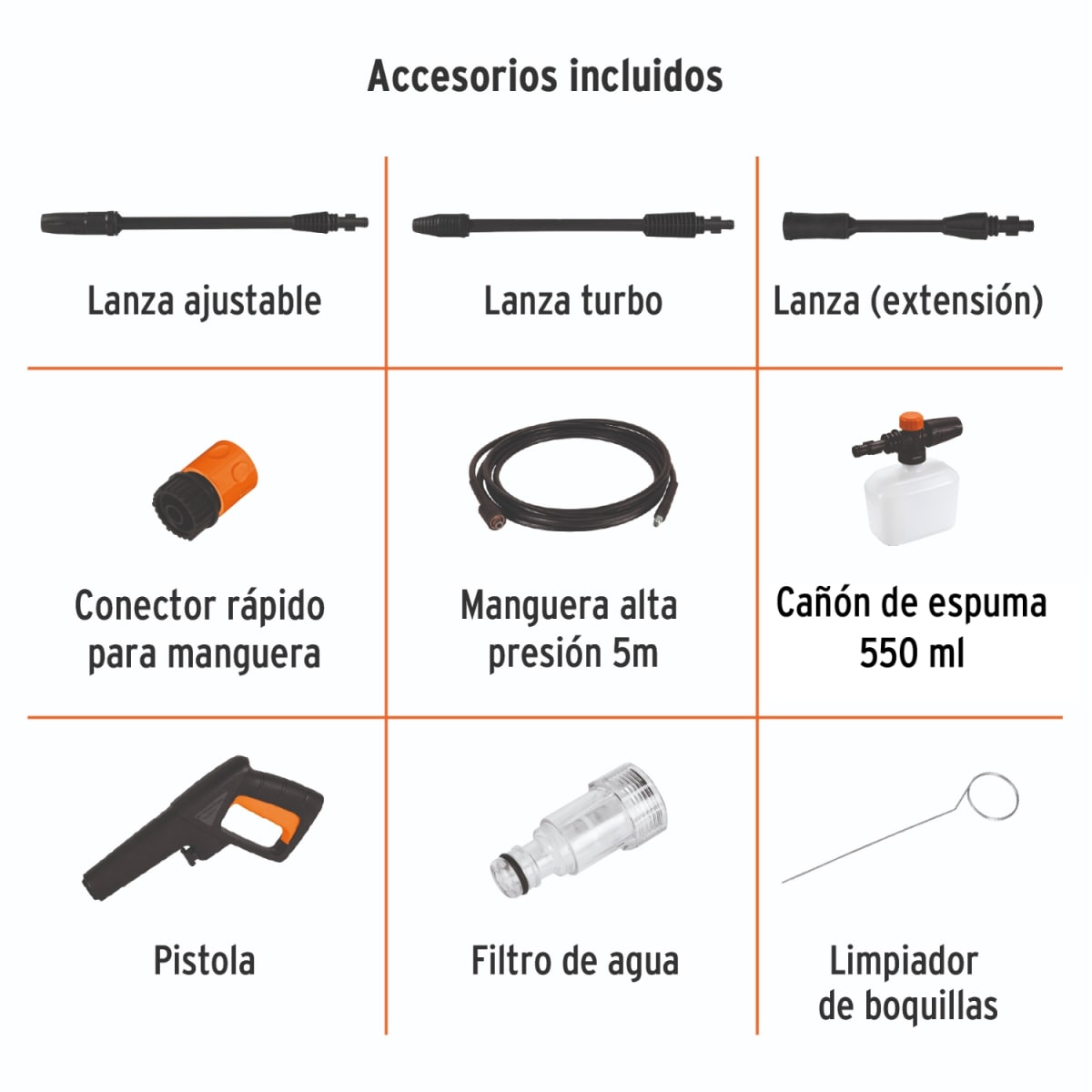 COMBO TRUPER HIDROLAVADORA ELECTRICA 1400W + ASPIRADORA AUTOMOTRIZ 12V PRETUL - 5