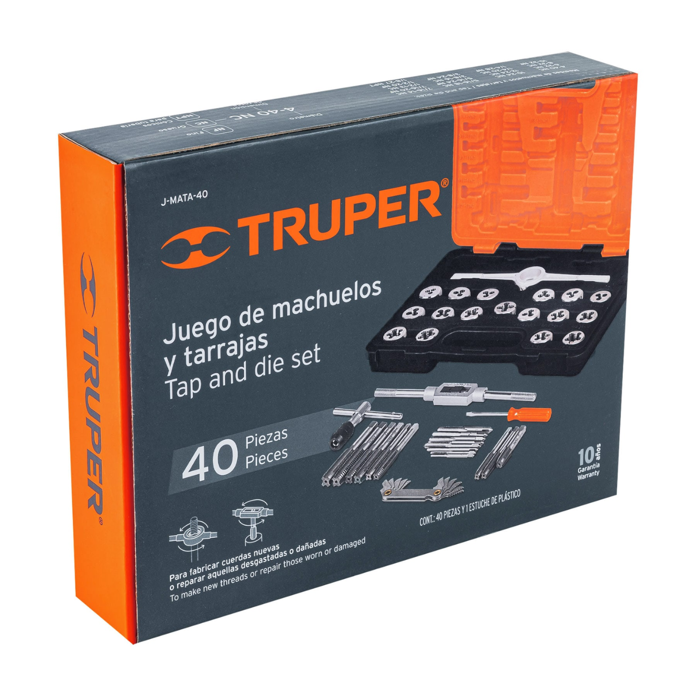 JUEGO DE 40 PIEZAS DE MACHUELOS Y TARRAJAS TRUPER 11442 - 2