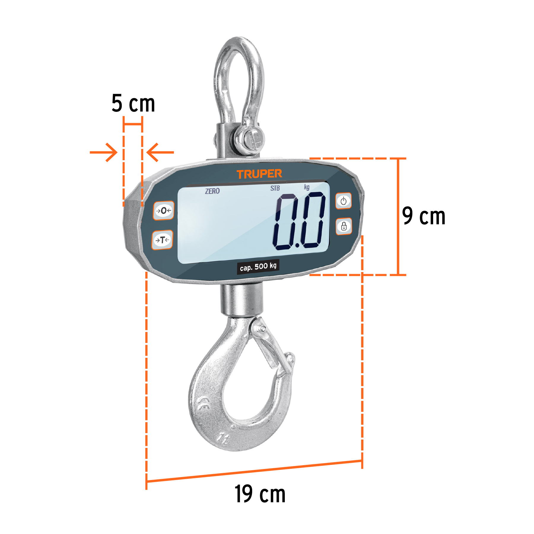 BALANZA ELECTRÓNICA COLGANTE 500KG TRUPER - 3