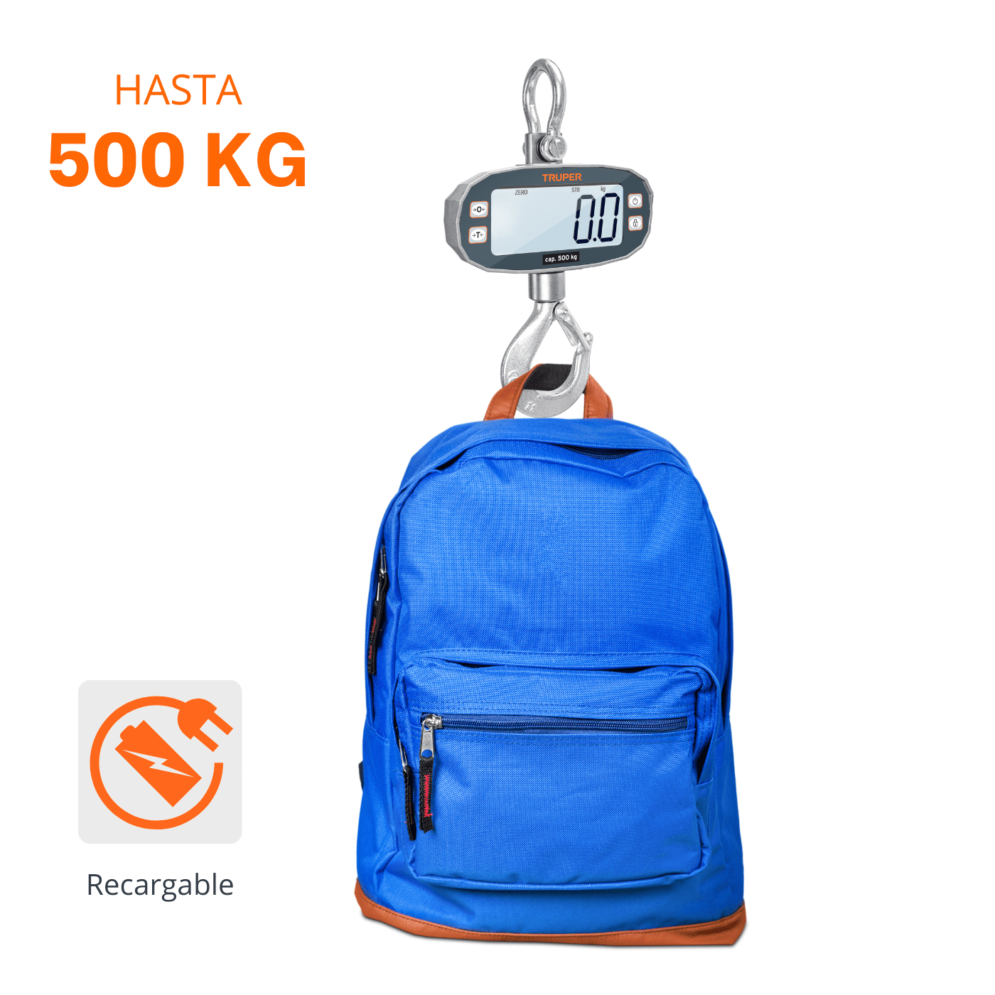 BALANZA ELECTRÓNICA COLGANTE 500KG TRUPER - 4